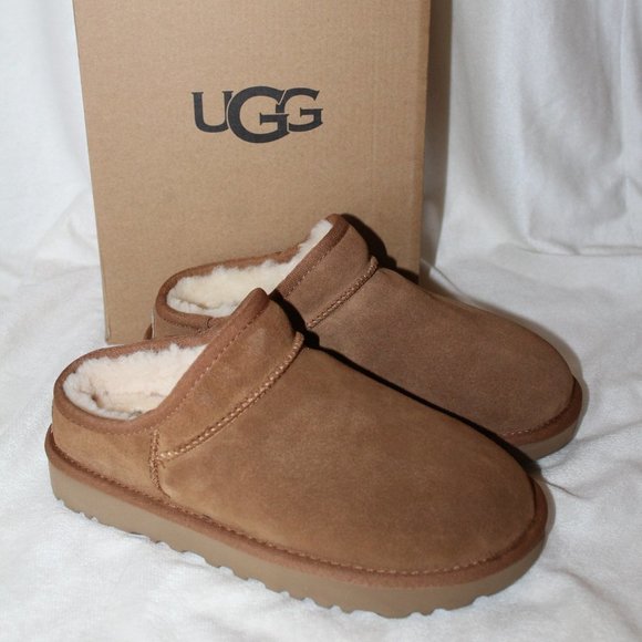 NIB WOMEN UGG Classic Suede Slippers CHESTNUT - Picture 1 of 9